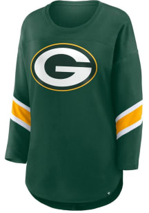 Green Bay Packers Womens Green Clear Dimple LS Tee