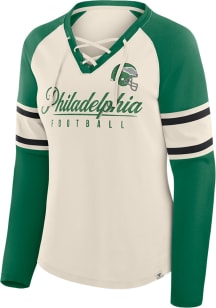 Philadelphia Eagles Womens Beige Gridiron LS Tee