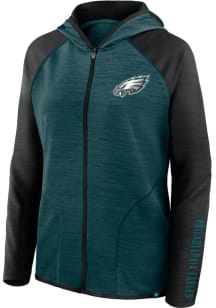 Philadelphia Eagles Womens Midnight Green End Around Pass Long Sleeve Full Zip Jacket