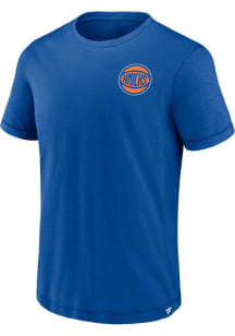 New York Knicks Blue Slub Short Sleeve Fashion T Shirt