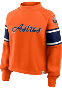 Houston Astros Womens Orange Toss Sweep Crew Sweatshirt