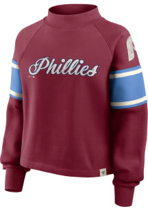 Philadelphia Phillies Womens Maroon Toss Sweep Crew Sweatshirt