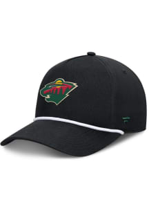 Minnesota Wild 2025 Authentic Pro Rink 6 A-Frame Rope Adjustable Hat - Black