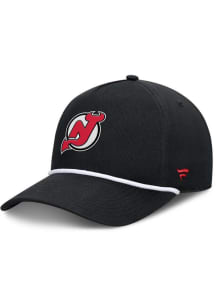 New Jersey Devils 2025 Authentic Pro Rink 6 A-Frame Rope Adjustable Hat - Black