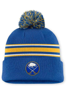 Buffalo Sabres Blue 2025 Authentic Pro Rink 13 Cuffed Pom Beanie Mens Knit Hat