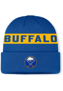 Buffalo Sabres Blue 2025 Authentic Pro Rink 12 Cuffed Beanie Mens Knit Hat