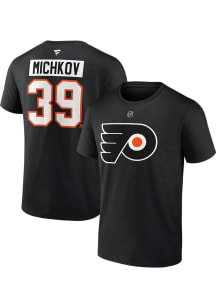 Matvei Michkov Philadelphia Flyers Black Name Number Short Sleeve Player T Shirt