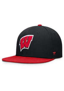 Wisconsin Badgers Mens Black REBOUND 2T Flex Hat