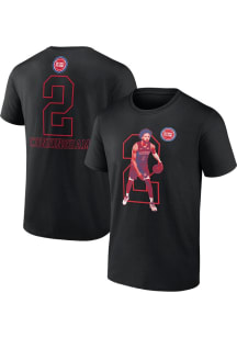 Cade Cunningham Detroit Pistons Black Player Action Short Sleeve Player T Shirt
