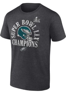 Philadelphia Eagles Grey 2024 Super Bowl Champions Ring Season Short Sleeve T Shirt
