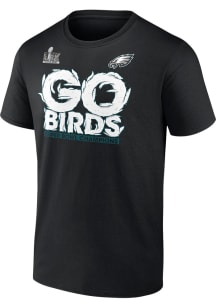 Philadelphia Eagles Black 2024 Super Bowl Champions Hometown on Top Short Sleeve T Shirt