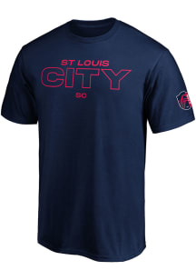 St Louis City SC Navy Blue CITY Short Sleeve T Shirt