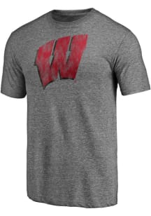 Wisconsin Badgers Charcoal Primary Logo Short Sleeve Fashion T Shirt