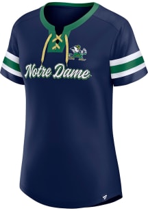 Notre Dame Fighting Irish Womens Athena Design Fashion Football Jersey - Navy Blue