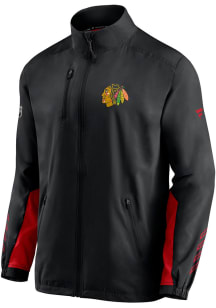 Chicago Blackhawks Mens Black AP LR Rink Jacket Medium Weight Jacket