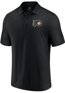 Philadelphia Flyers Mens Black Team Poly Polo Short Sleeve Polo