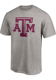 Texas A&M Aggies Grey Primary Team Logo Short Sleeve T Shirt