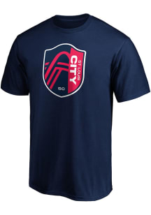 St Louis City SC Navy Blue TEAM LOGO Short Sleeve T Shirt
