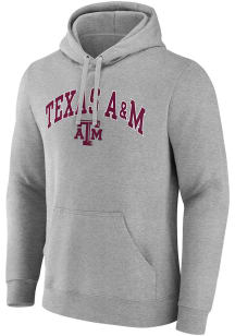 Texas A&M Aggies Mens Grey Arch Mascot Long Sleeve Hoodie