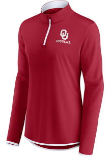 Oklahoma Sooners Womens Cardinal Lightweight Qtr Zip Pullover