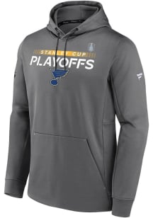 St Louis Blues Mens Charcoal Authentic Pro Playoff Participant Hood