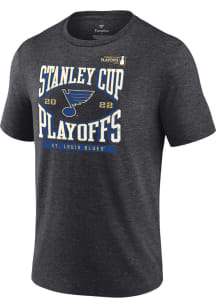St Louis Blues Charcoal Wraparound Short Sleeve Fashion T Shirt