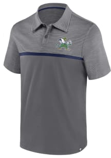 Notre Dame Fighting Irish Mens Grey Streaky Short Sleeve Polo