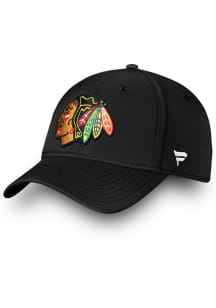 Chicago Blackhawks Mens Black Core Speed Flex Hat