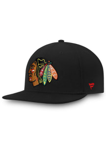 Chicago Blackhawks Mens Black Core Fitted Hat