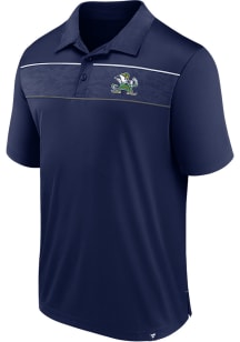 Notre Dame Fighting Irish Mens Navy Blue Defender Embossed Short Sleeve Polo