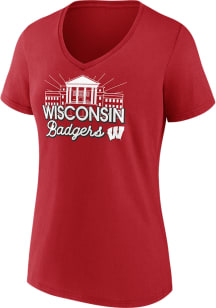Wisconsin Badgers Womens Red Iconic Short Sleeve T-Shirt