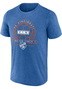 FC Cincinnati Blue BALL AND BANNER Short Sleeve T Shirt