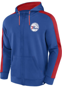 Philadelphia 76ers Mens Blue Poly Long Sleeve Zip