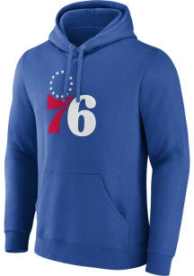 Philadelphia 76ers Mens Blue Fleece Long Sleeve Hoodie