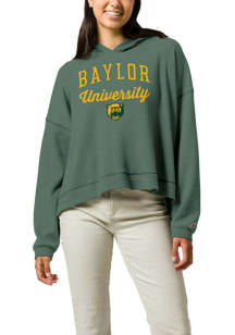 League Baylor Bears Womens Green Waffle Hooded Sweatshirt