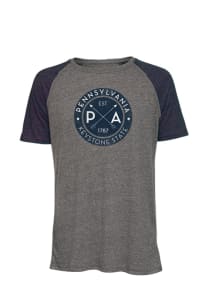Pennsylvania Charcoal Circle Graphic Short Sleeve Fashion T Shirt