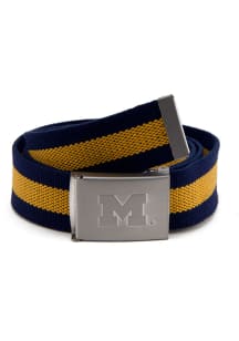 Michigan Wolverines Fabric Stripe Mens Belt