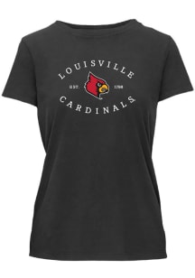 Louisville Cardinals Womens Black Essentials Short Sleeve T-Shirt