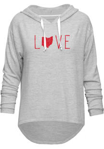 Ohio Womens Grey Love Ohio Hooded Sweatshirt
