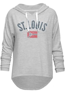 St Louis Womens Grey Flag Hooded Sweatshirt