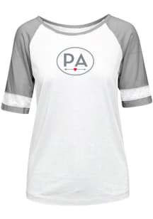 Pennsylvania Womens White Circle Arrow Short Sleeve T-Shirt