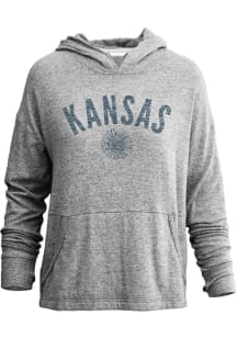 Kansas Womens Grey Sunflower Hooded Sweatshirt