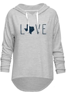 Texas Womens Grey Love Texas Hooded Sweatshirt