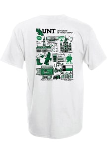 North Texas Mean Green Womens White Julia Gash Short Sleeve T-Shirt