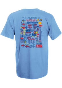 Kansas Jayhawks Womens Light Blue Julia Gash Short Sleeve T-Shirt