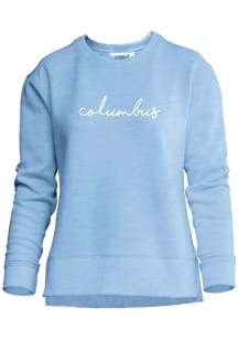 Columbus Womens Light Blue Script Crew Sweatshirt