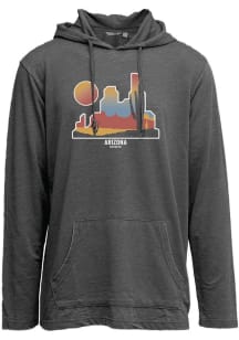 Arizona Mens Grey Desert Cityscape Long Sleeve Hoodie