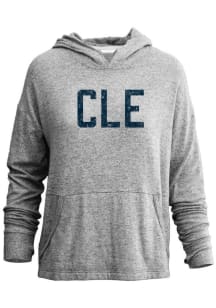 Cleveland Womens Grey Wordmark Design Hooded Sweatshirt