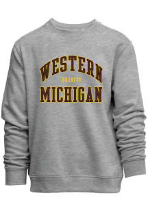 Western Michigan Broncos Mens Grey Everyday Team Name Applicque Long Sleeve Crew Sweatshirt
