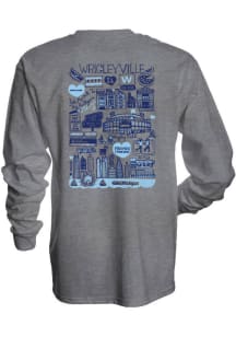 Wrigleyville Grey Julia Gash Long Sleeve Fashion T Shirt